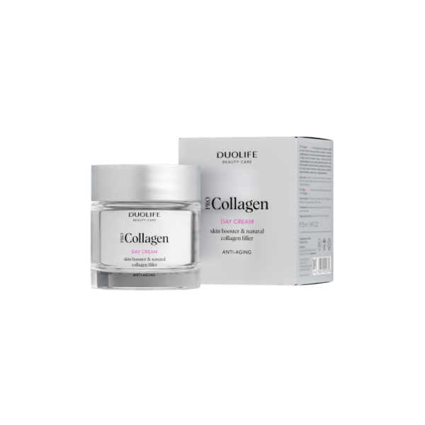 Collagen Day Cream to krem przeznaczony do stosowania na dzień. Lekka, delikatna konsystencja optymalnie się wchłania, pozostawiając skórę odżywioną oraz napiętą. Regularne stosowanie zmniejsza widoczność zmarszczek, zapewnia rewitalizację i nawilżenie naskórka oraz łagodzi podrażnienia. 